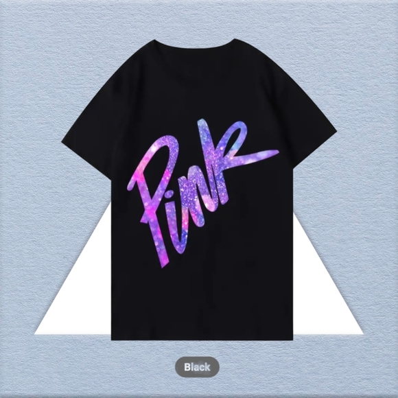 NWT !! Black T-Shirt with the Word PINK Printed on Front in Gradient Lettering💖 - Picture 15 of 16